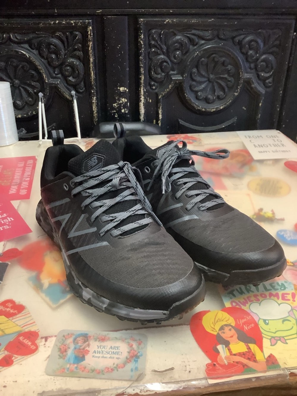 New Balance Men's Black and Gray Athletic Shoes